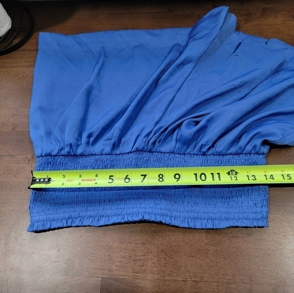 Pants Store High Waist Elastic Band Bright Blue Swing shorts Size Medium - Picture 5 of 8